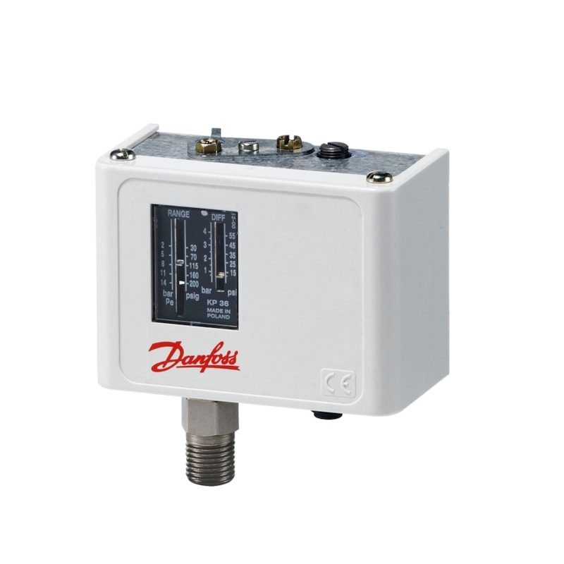 Danfoss KP35 pressure switch, 0.4–3.5 bar, auto reset, SPDT, G 1/2