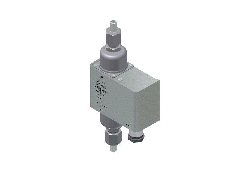 Danfoss MP55A oil differential pressure switch, 0.3 bar–4.5 bar adjustable, automatic reset, G 3/8 in