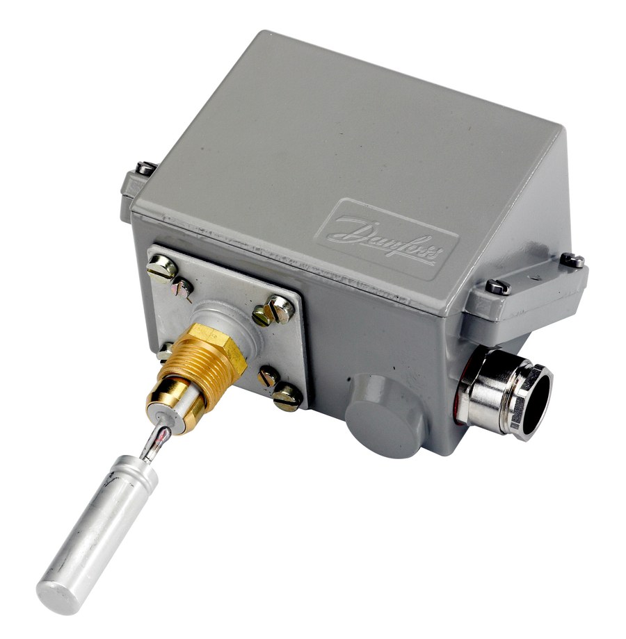 Danfoss KPS77 thermostat, 20 to 60 °C, automatic reset, rigid sensor 060L310066