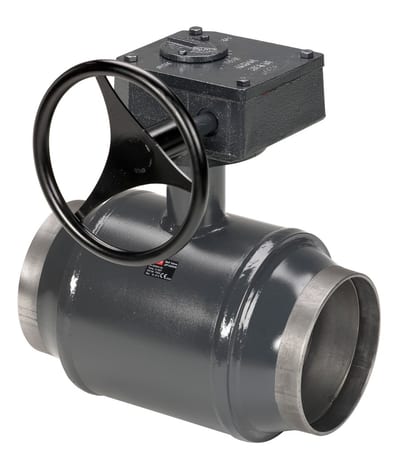 Danfoss JIP-WW ball valve DN 200 PN 25 — reduced bore, worm gear