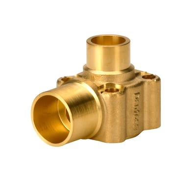 Danfoss valve body for TE 5 thermostatic expansion valve, 5/8 in (16 mm) × 7/8 in (22 mm) solder ODF, angleway, brass