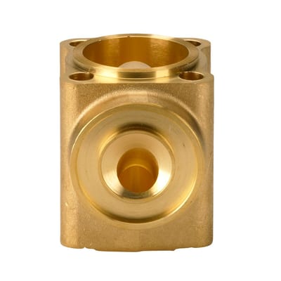 Danfoss valve body for TE 12 thermostatic expansion valve, 7/8 in flange × 1 in flange, straightway, brass