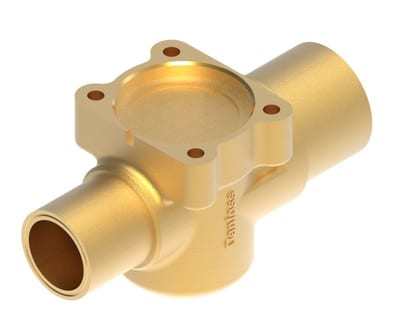 Danfoss valve body for TE 55 / TQ 55 thermostatic expansion valve, 28 mm × 35 mm solder ODM, straightway, brass