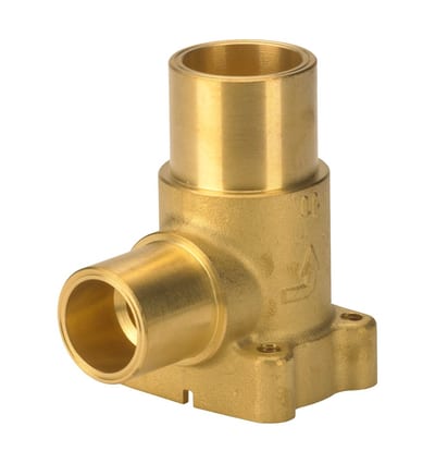 Danfoss valve body for TE 55 / TQ 55 thermostatic expansion valve, 1 1/8 in × 1 3/8 in solder ODM, angleway, brass