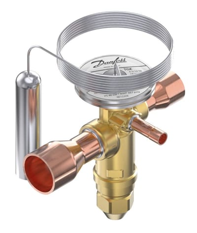 Danfoss TGE thermostatic expansion valve, R134A/R513A, 5/8 in x 7/8 in solder odf 067N5005
