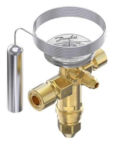 Danfoss TGE thermostatic expansion valve, R134A/R513A, 3/8 in x 1/2 in orfs