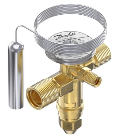 Danfoss TGE thermostatic expansion valve, R134A/R513A, 5/8 in x 3/4 in flare 067N7015