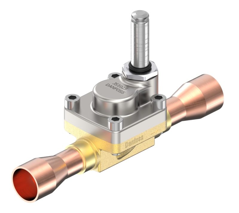 Danfoss AKV 15-4 electric expansion valve, 1 1/8 in ODF solder, orifice 5.6 mm, 100 kW R22, 46 bar MWP (068F5015)