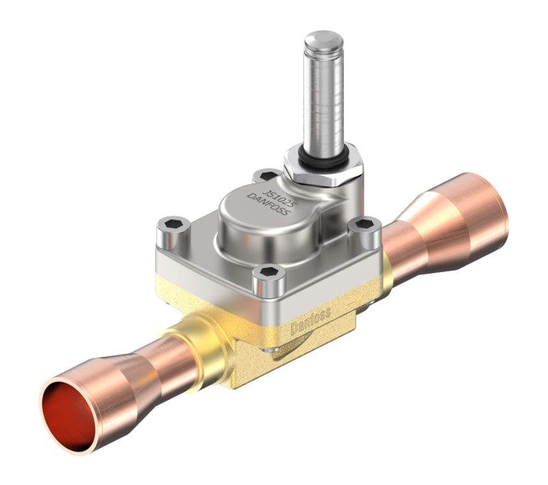 Danfoss AKV 15-4 electric expansion valve, 28 mm ODF solder, orifice 5.6 mm, 100 kW R22, 46 bar MWP (068F5016)