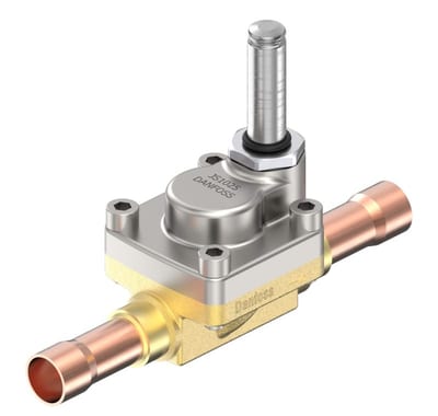 Danfoss AKV 15-2 electric expansion valve, 3/4 in ODF solder, orifice 5.6 mm, 40 kW R22, 34.5 bar MWP
