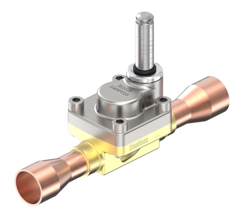 Danfoss AKV 15-4 electric expansion valve, 1 1/8 in ODF solder, orifice 5.6 mm, 100 kW R22, 34.5 bar MWP (068F5038)