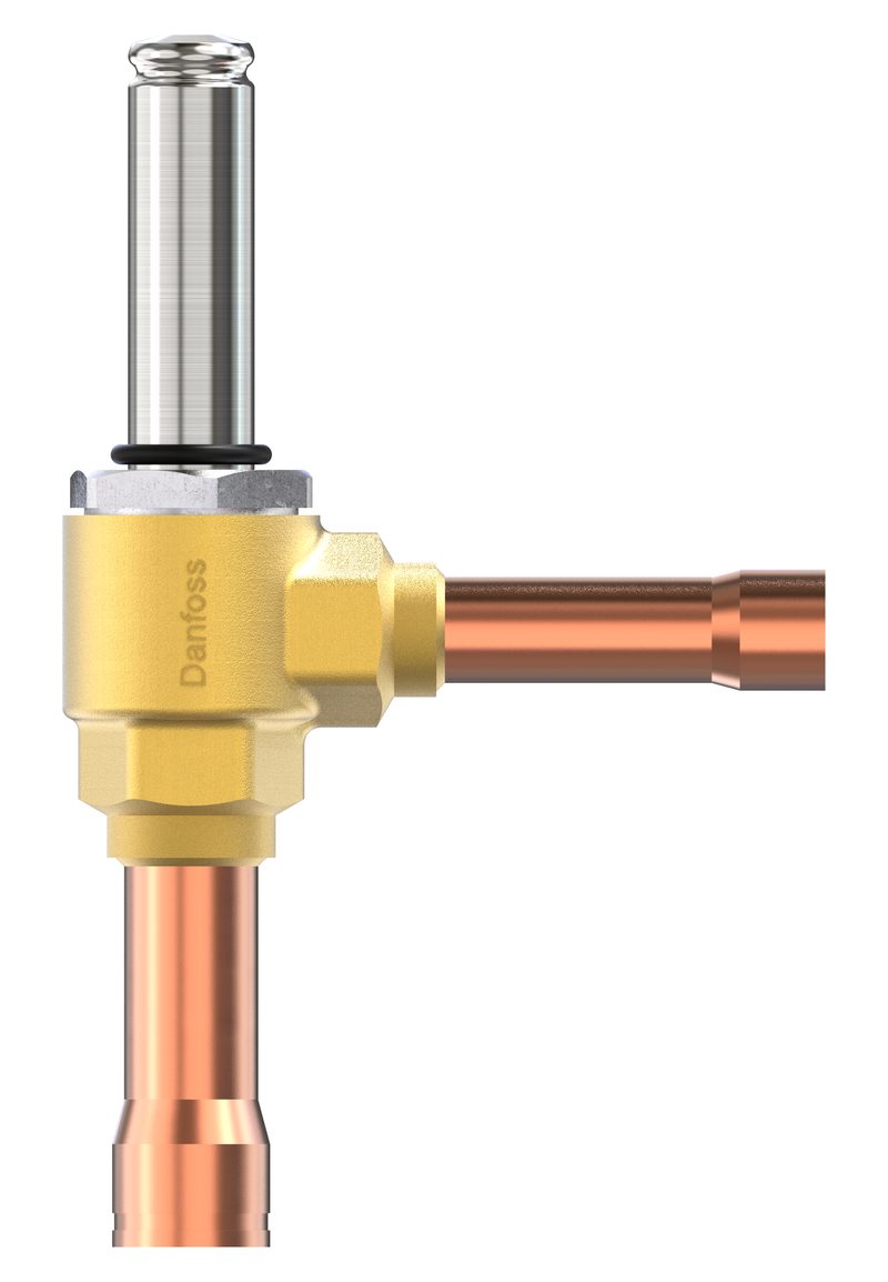 Danfoss AKV 10P8 electric expansion valve, 12 mm × 16 mm ODF solder, orifice 3 mm, 25.7 kW R22, 90 bar MWP (068F5208)