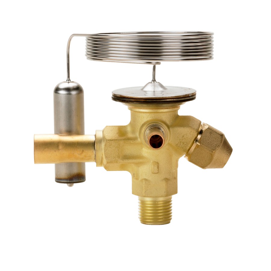 Danfoss TE 2 thermostatic expansion valve, R448A/R449A, 3/8 in flare × 1/2 in solder, externally equalized, evaporating -40 to 10 °C (code 068Z3730)