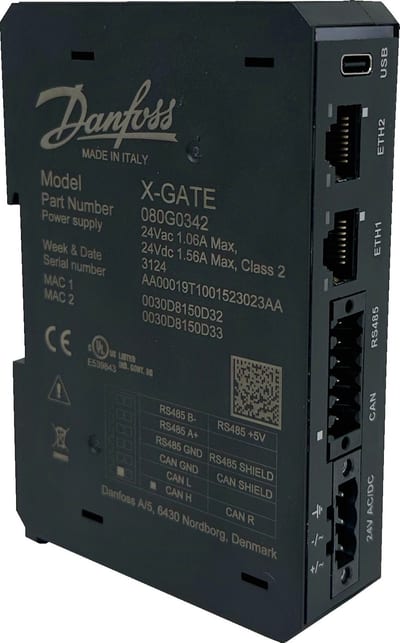 Danfoss X-Gate multi-protocol gateway (BACnet / Modbus / CANbus)