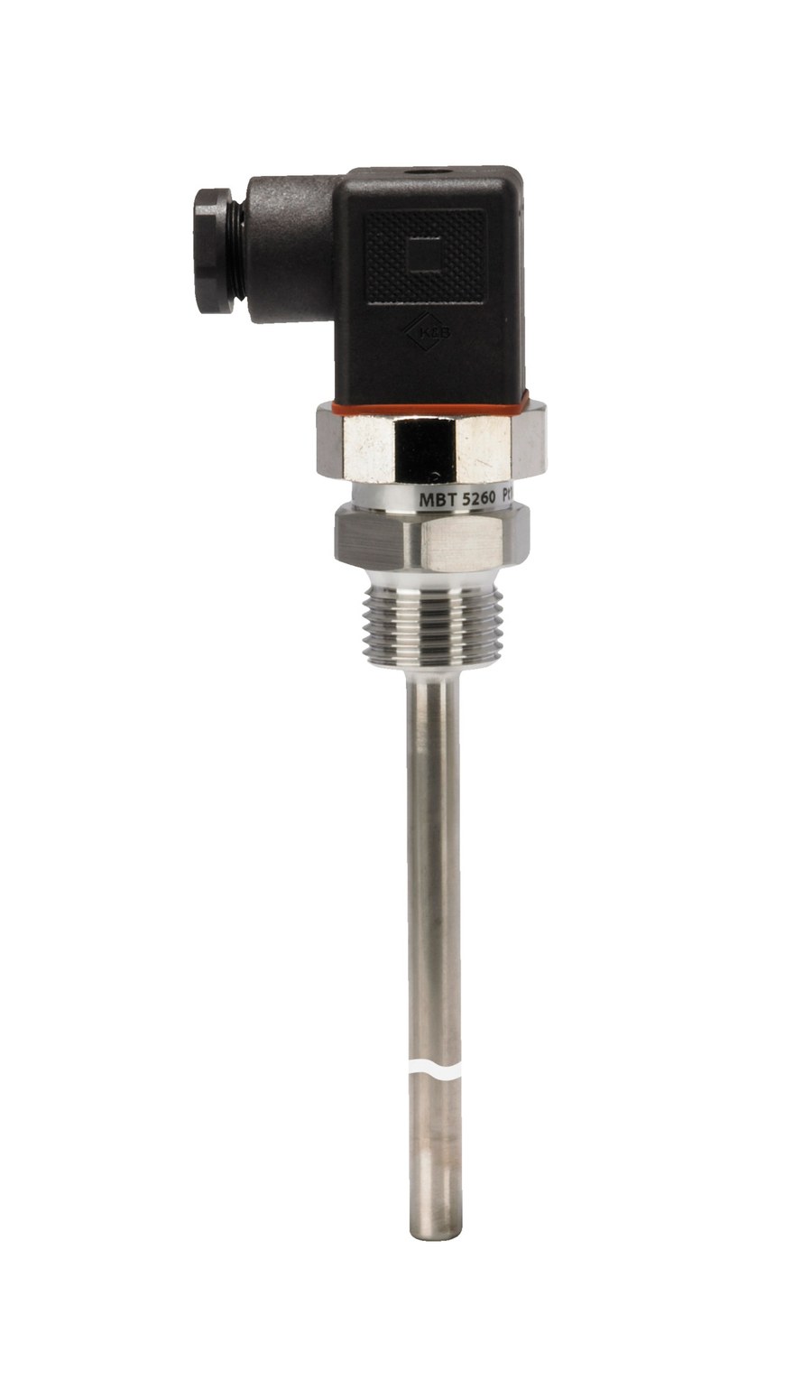 Danfoss MBT 5250 temperature sensor, Pt 100 100 ohm, 200 mm insertion, G 1/2 process connection, M16 angular connector (code 084Z2259)