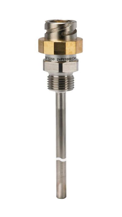 Danfoss MBT 5250 temperature sensor, dual Pt 100, 100 mm insertion, G 1/2, ITT Cannon 4-Pin connector