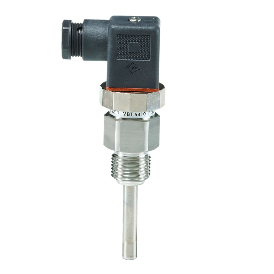 Danfoss MBT 5310 temperature sensor, Pt 100, 323-335 mm adjustable insertion, G 1/2, angular connector (code 084Z2336)