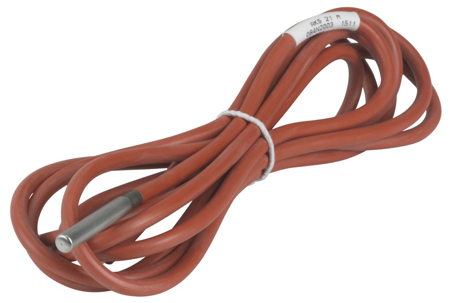 Danfoss AKS 21 A temperature sensor, Pt 1000, 7 m cable, -60 to +200 C (code 084Z2352)