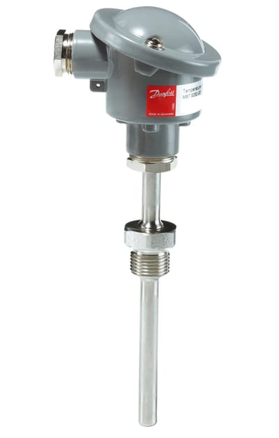 Danfoss MBT 5252 temperature transmitter, Pt 100, 4-20 mA output (0 to +120 C), 250 mm insertion, G 3/4 process connection