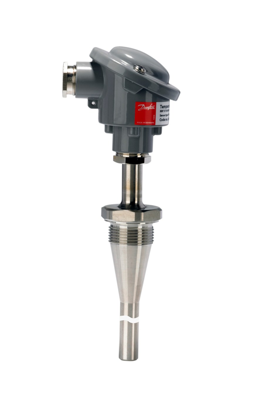 Danfoss MBT 5116 high-temperature sensor, Pt 100, -50 to +600 C, 150 mm insertion, M 33X2 process connection (code 084Z3141)