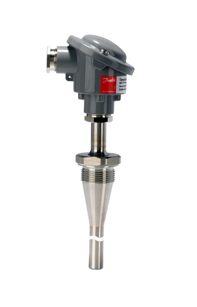 Danfoss MBT 5116 high-temperature sensor, Pt 100, -50 to +600 C, 150 mm insertion, M 33X2 process connection