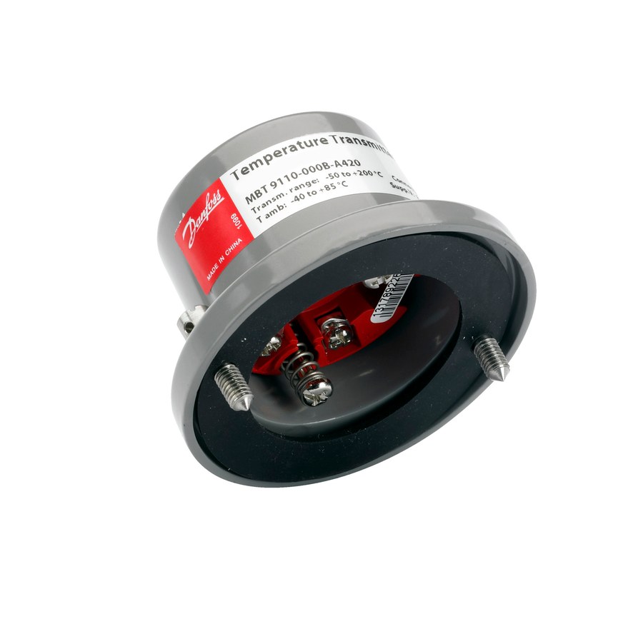Danfoss MBT 9110 temperature transmitter, Pt 100 input, 4-20 mA output, 0 to +160 C range (code 084Z3155)
