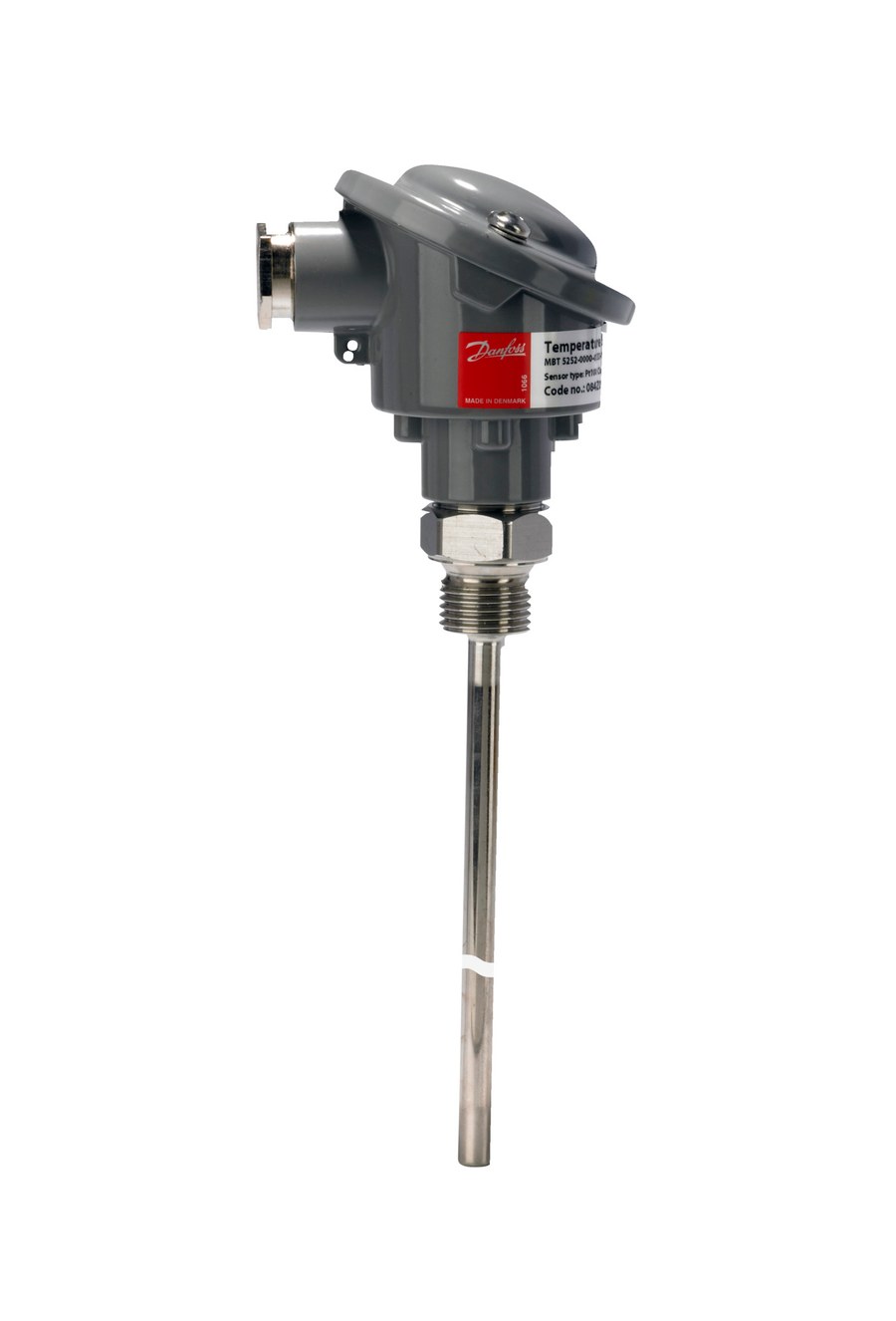 Danfoss MBT 5252 heavy-duty temperature sensor, Pt 1000, 50 mm insertion, G 1/2, Type B head Pg 16 (code 084Z3280)