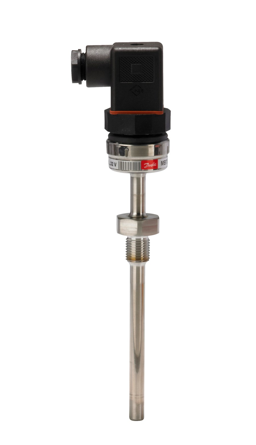 Danfoss MBT 5560 temperature transmitter, Pt 1000 with built-in 4-20 mA transmitter, 100 mm insertion, G 1/4 process connection (code 084Z4026)