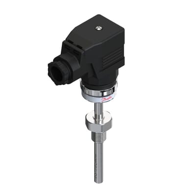 Danfoss MBT 5560 temperature transmitter, Pt 1000 with built-in 4-20 mA transmitter, 70 mm insertion, G 1/4 process connection