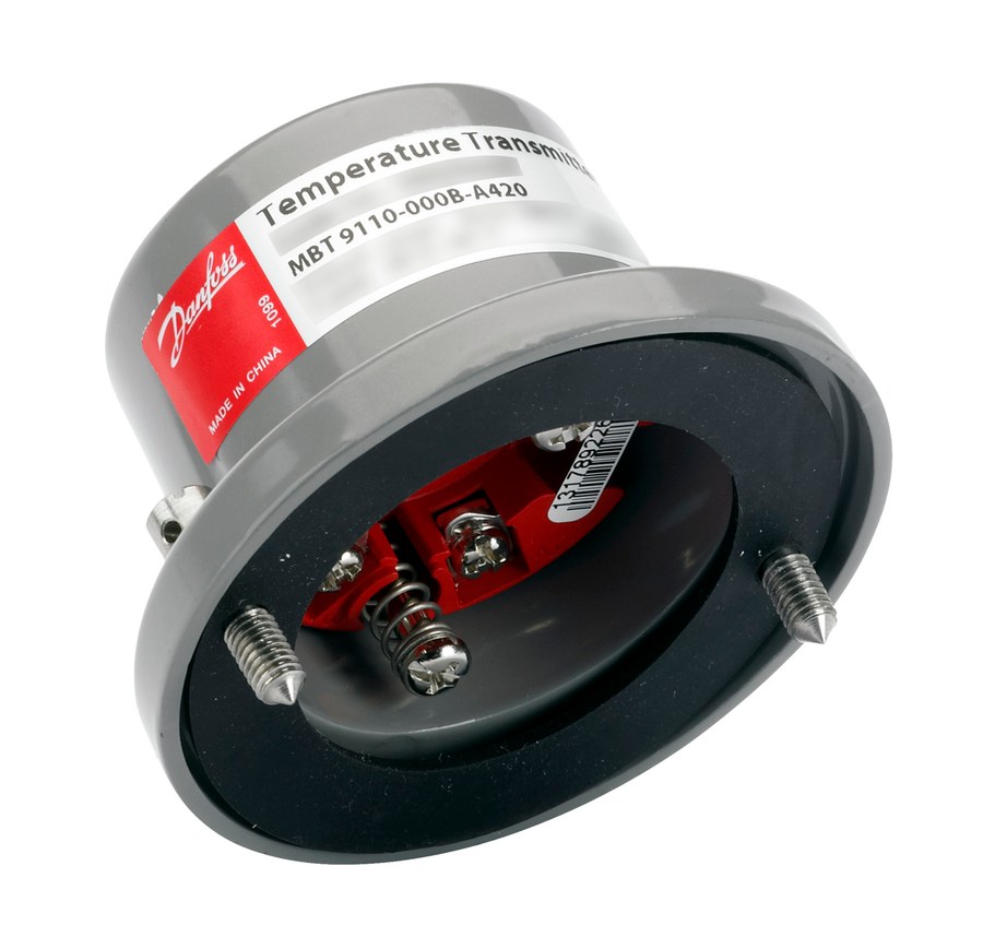 Danfoss MBT 9110 temperature transmitter, Pt 100, -50 to +200 C (-58 to +392 F), 4-20 mA output (code 084Z6000)