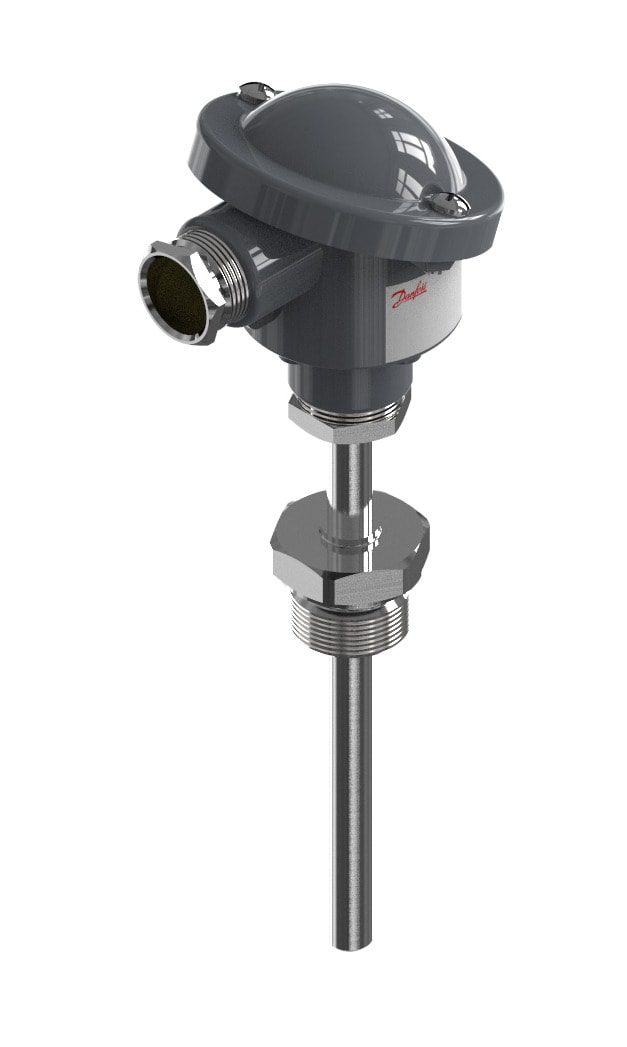 Danfoss MBT 5252 temperature transmitter, Pt 100 100 ohm, 100 mm insertion, G 3/4 process connection (code 084Z7173)