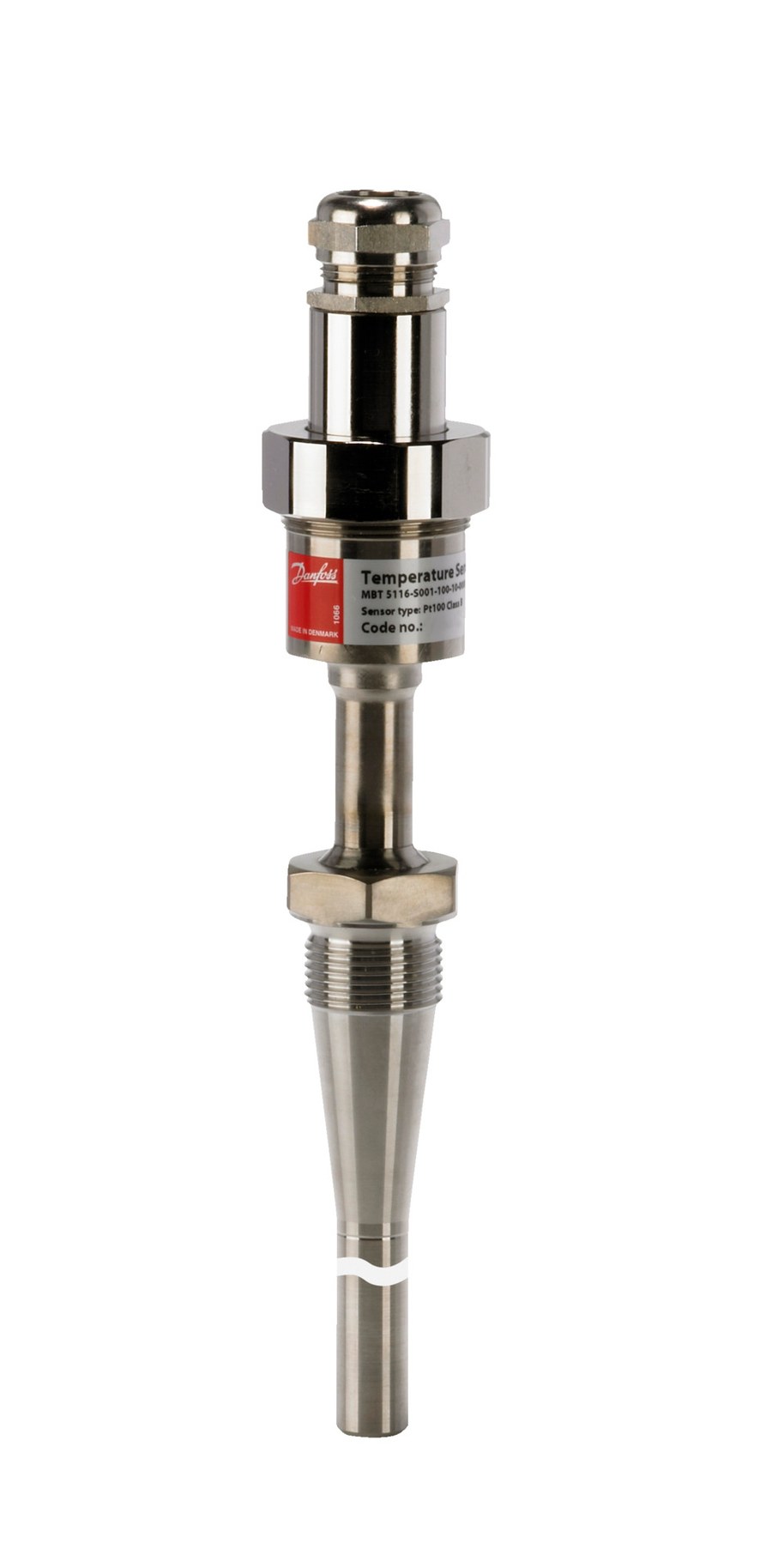 Danfoss MBT 5116 slim-line temperature sensor, Pt 100 100 ohm, 170 mm insertion, G 3/4 process connection (code 084Z8153)
