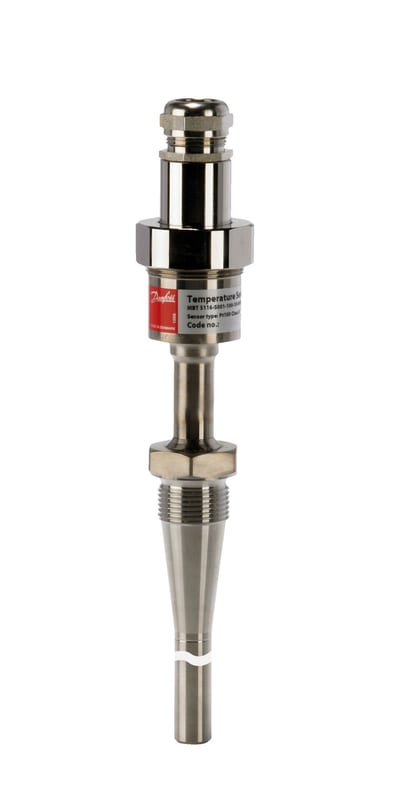 Danfoss MBT 5116 slim-line temperature sensor, Pt 100 100 ohm, 250 mm insertion, G 3/4 process connection