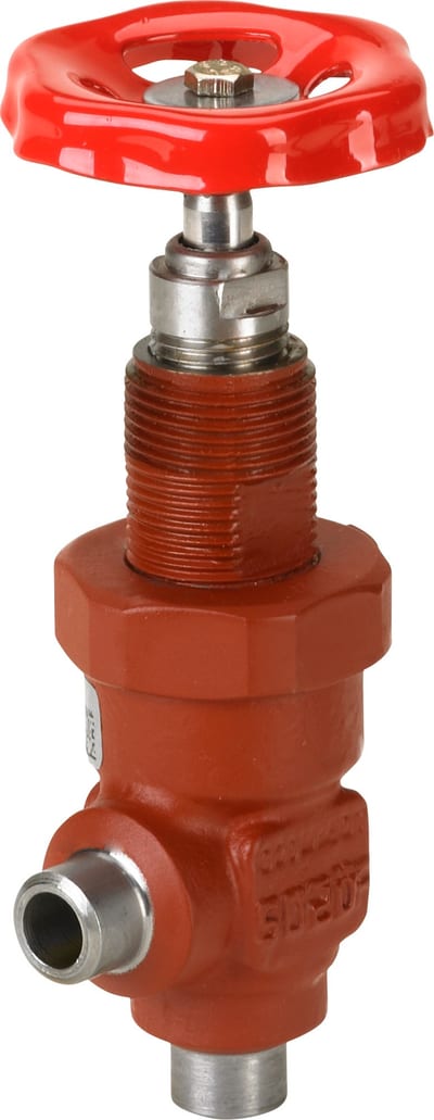 Danfoss SVA-S 6 shut-off (stop) valve, 6 mm (1/4 in), butt weld to EN 10220, steel, 52 bar, Kv 2.9 M3/h