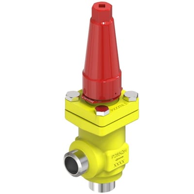 Danfoss SVA-S 25 shut-off (stop) valve, angleway, 25 mm (1 in), butt weld to ASME B 36.10M Schedule 80, steel, 65 bar, Kv 24.8 M3/h