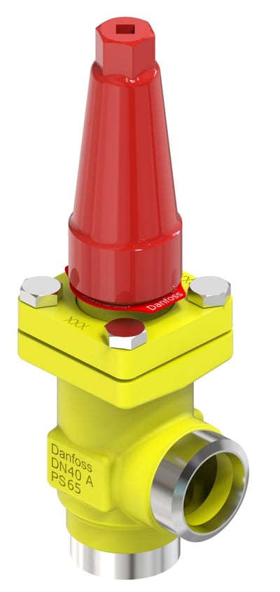 Danfoss SVA-S 40 shut-off (stop) valve, angleway, 40 mm (1 1/2 in), butt weld to ASME B 36.10M Schedule 80, steel, 65 bar, Kv 45.2 M3/h