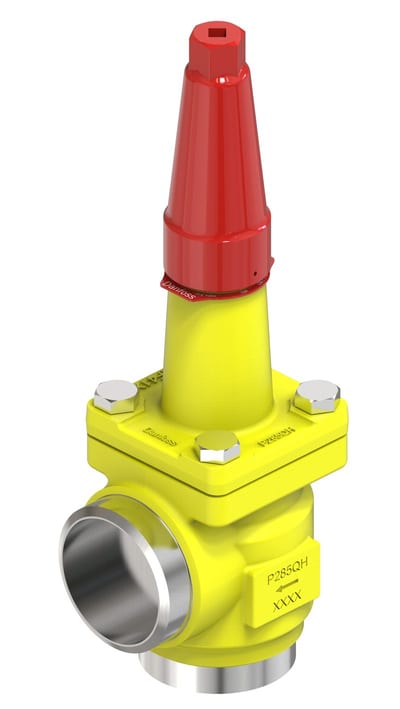 Danfoss SVA-S 65 angleway shut-off valve, 65 mm (2 1/2 in) butt weld, steel, 65 bar