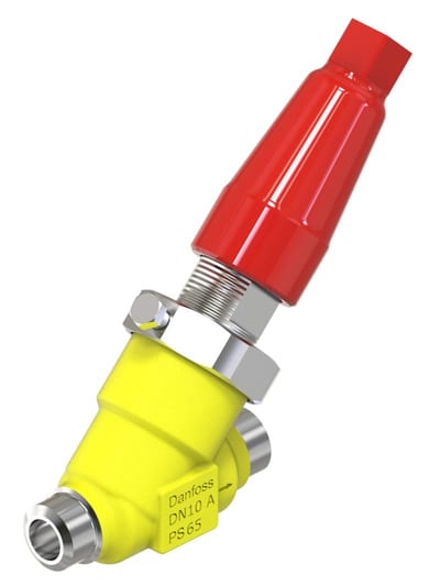 Danfoss SVA-S 10 shut-off (stop) valve, straightway, 10 mm (3/8 in), butt weld to ASME B 36.10M Schedule 80, steel, 65 bar, Kv 3.2 M3/h