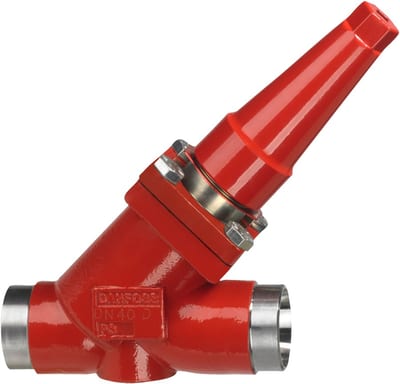 Danfoss SVA-S 15 straightway shut-off (stop) valve, 15 mm (1/2 in) npt ANSI/ASME B1.20.1, 52 bar, steel
