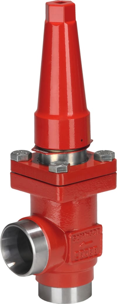 Danfoss SVA-S 20 angleway shut-off valve, 20 mm (3/4 in) butt weld, steel, 52 bar (code 148B5321)