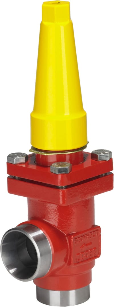 Danfoss REG-SA 25 angleway hand regulating valve, 25 mm (1 in) butt weld ASME B 36.10M Schedule 80, 52 bar, steel