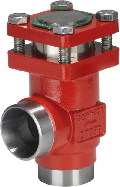 Danfoss CHV-X 25 angleway check valve, 25 mm (1 in) butt weld EN 10220, 52 bar, steel