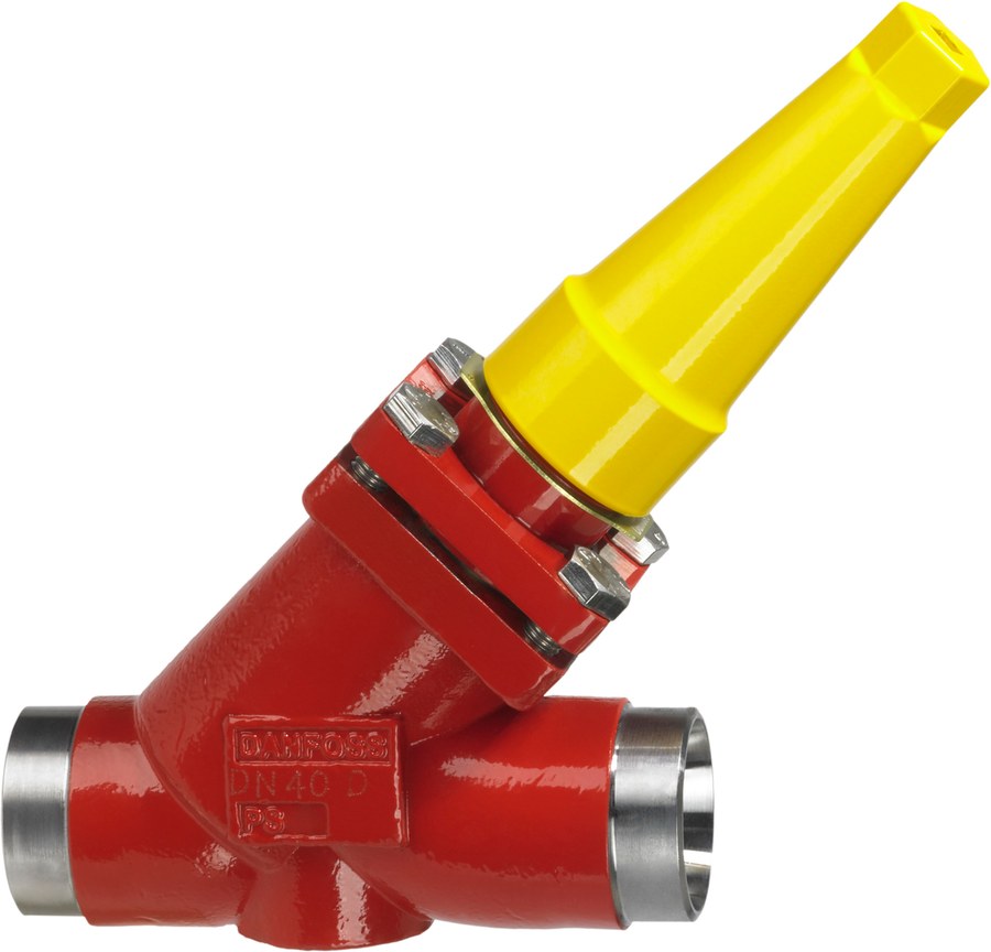 Danfoss REG-SA 40 straightway hand-operated regulating valve, 40 mm (1 1/2 in) socket weld ASME B 16.11, steel, 52 bar (code 148B5614)