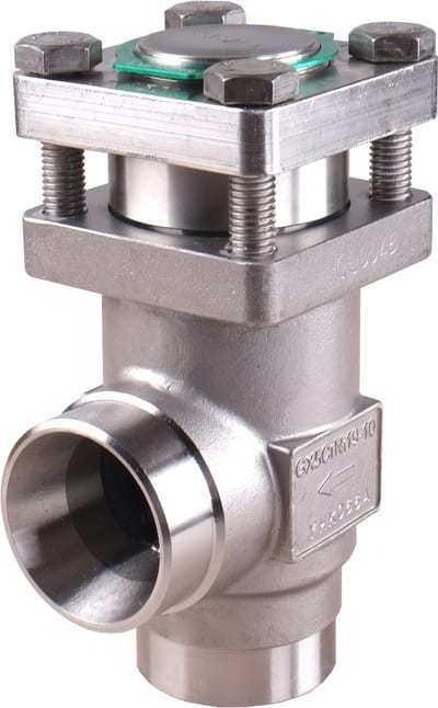 Danfoss CHV-X SS 40 angleway check valve, 40 mm (1 1/2 in) butt weld EN 10220, stainless steel, 52 bar