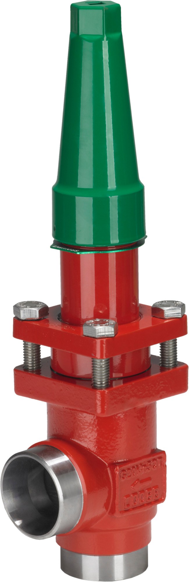 Danfoss SCA-X 50 angleway stop/check valve, 50 mm (2 in) butt weld EN 10220, 52 bar, steel (code 148B5702)