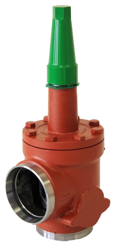 Danfoss SCA-X 80 angleway stop/check valve, 80 mm (3 in) butt weld ASME B 36.10M Schedule 40, 52 bar, steel