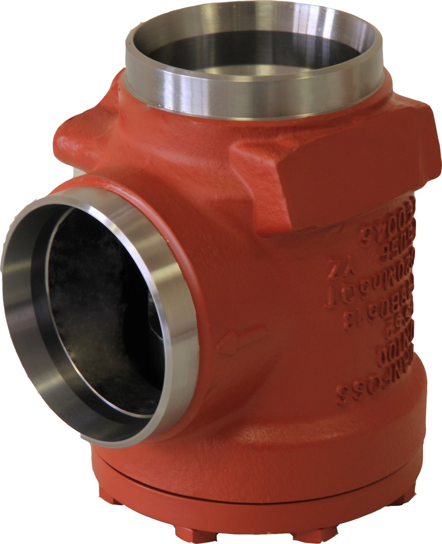 Danfoss FIA 80 angleway strainer housing, 80 mm (3 in) butt weld ASME B 36.10M Schedule 40, steel, 52 bar (code 148B5907)