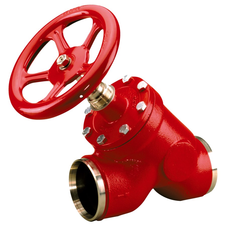 Danfoss SVA-S 100 straightway shut-off (stop) valve, handwheel, 100 mm (4 in) butt weld EN 10220, steel, 52 bar (code 148B6010)