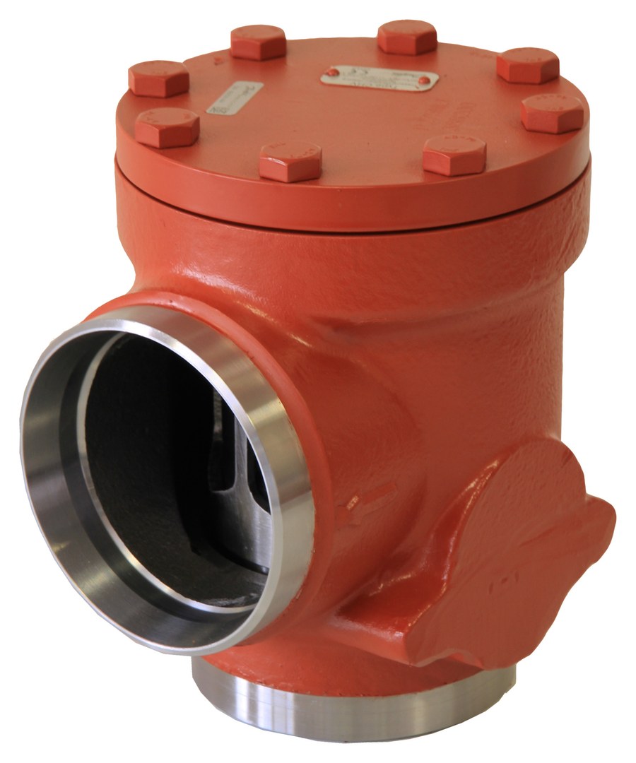 Danfoss CHV-X 125 angleway check valve, 125 mm (5 in) butt weld, 52 bar, steel (code 148B6137)