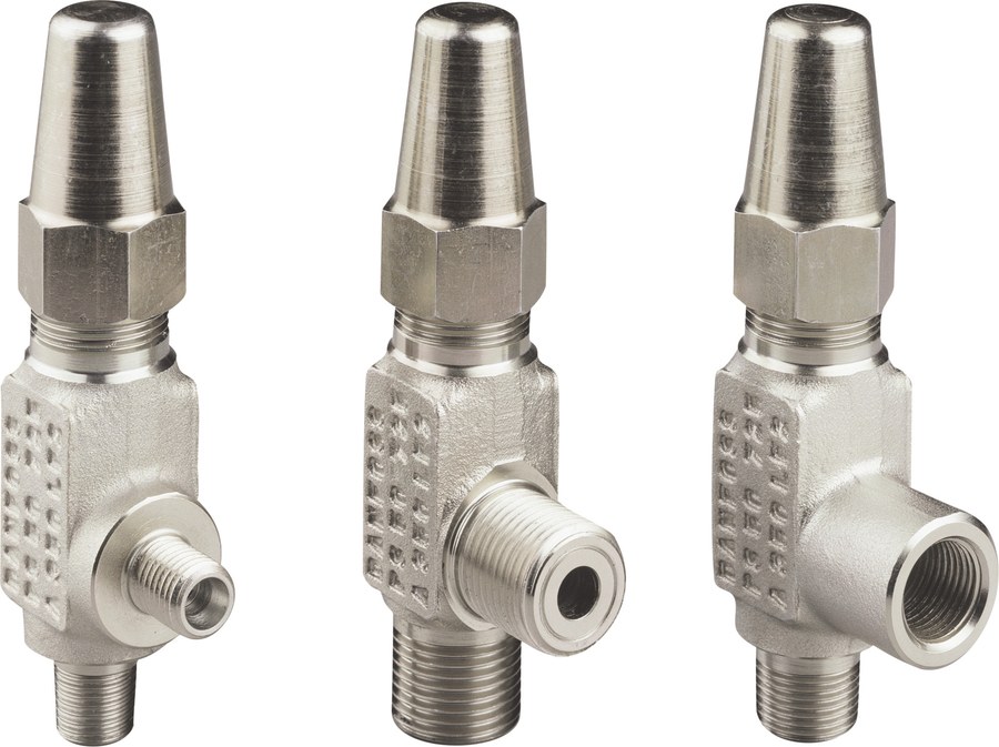 Danfoss SNV-ST gauge (stop needle) valve, 10 mm cutting-ring both ends, steel, 65 bar (code 148B6400)